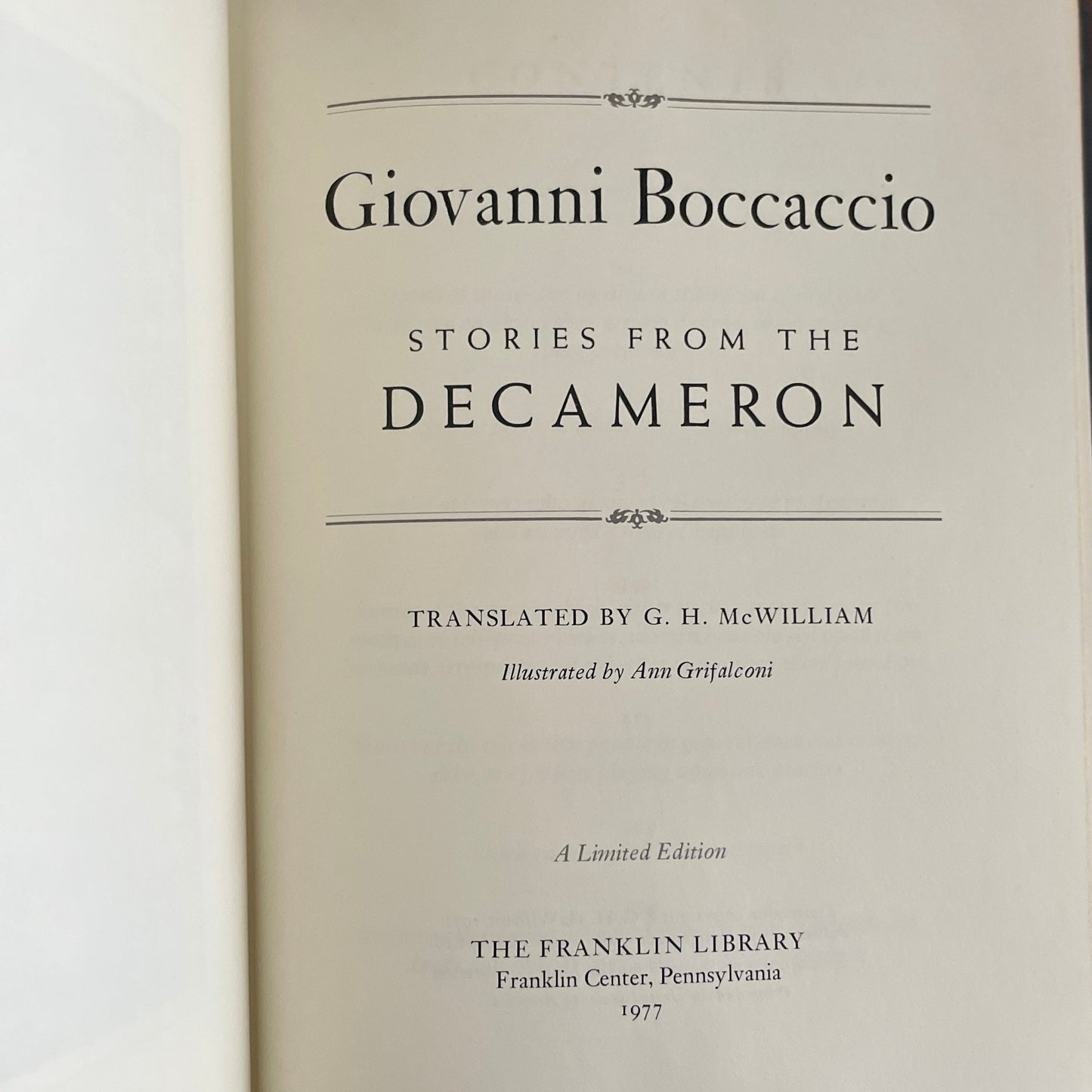 Giovanni Boccaccio - Stories from The Decameron - Leather The Franklin Library Limited Edition Collector's Edition 1978