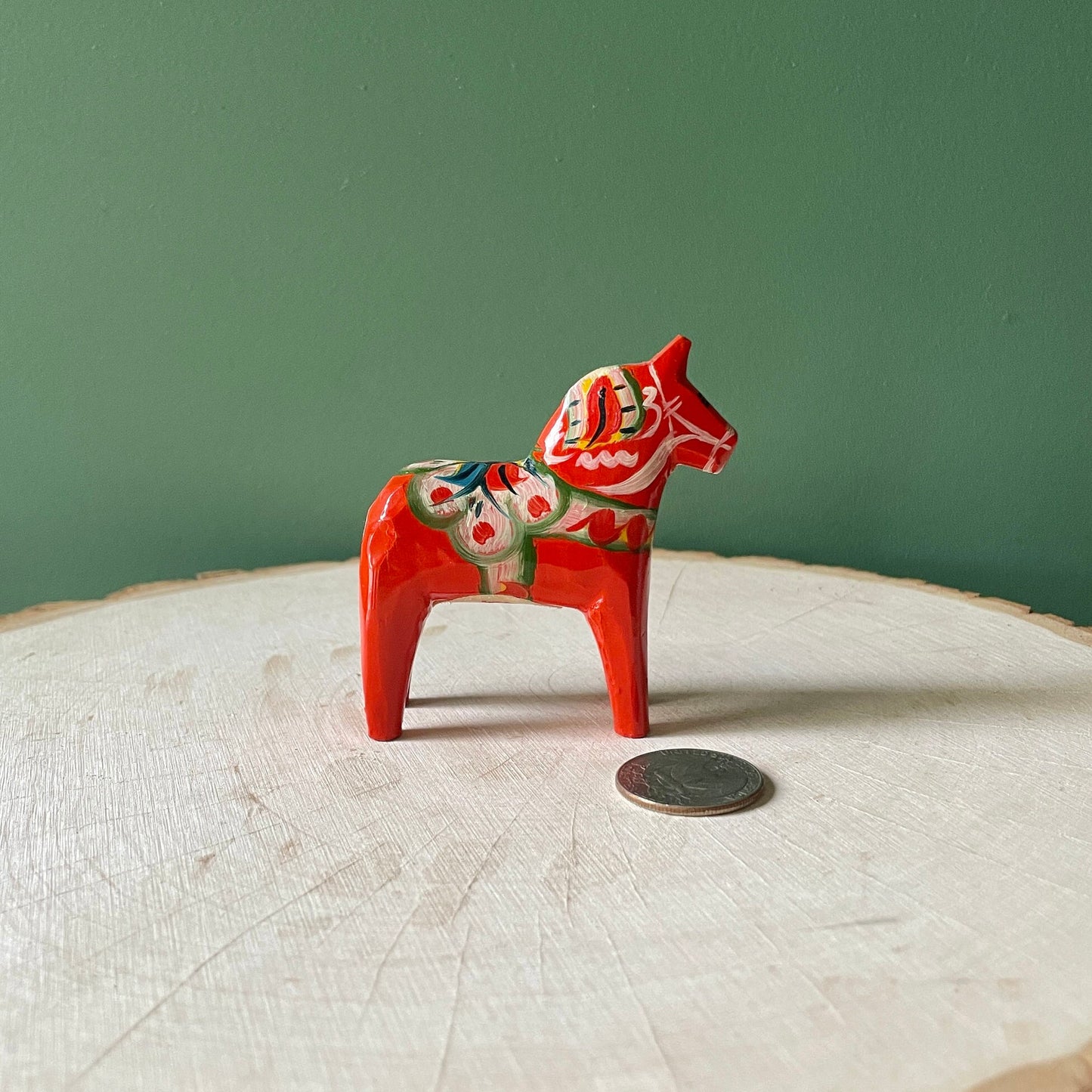 Vintage Mini Red-Orange Nils Olsson Dala Horse