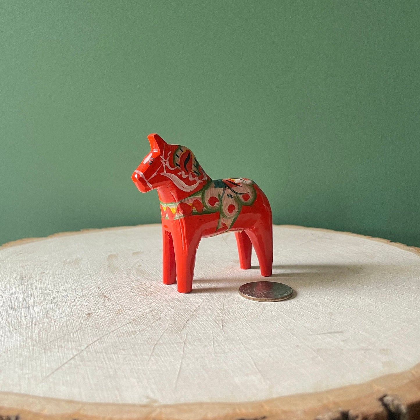 Vintage Mini Red-Orange Nils Olsson Dala Horse