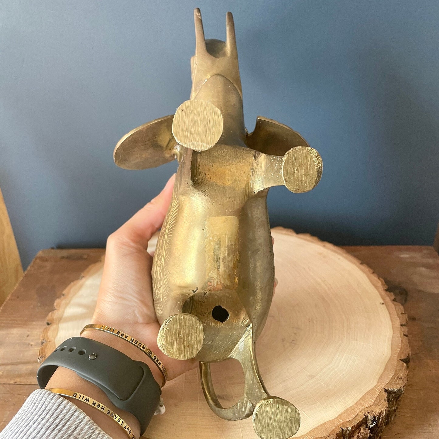 Vintage Etched Brass Elephant