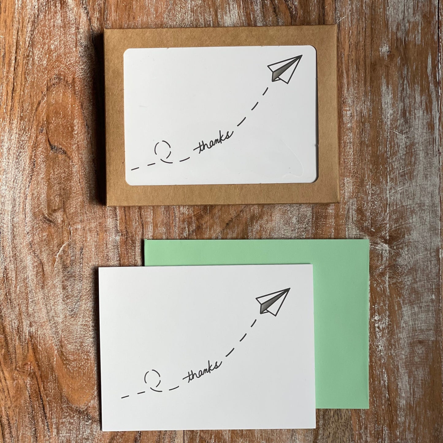 Flying Paper Airplane Thank You Cards