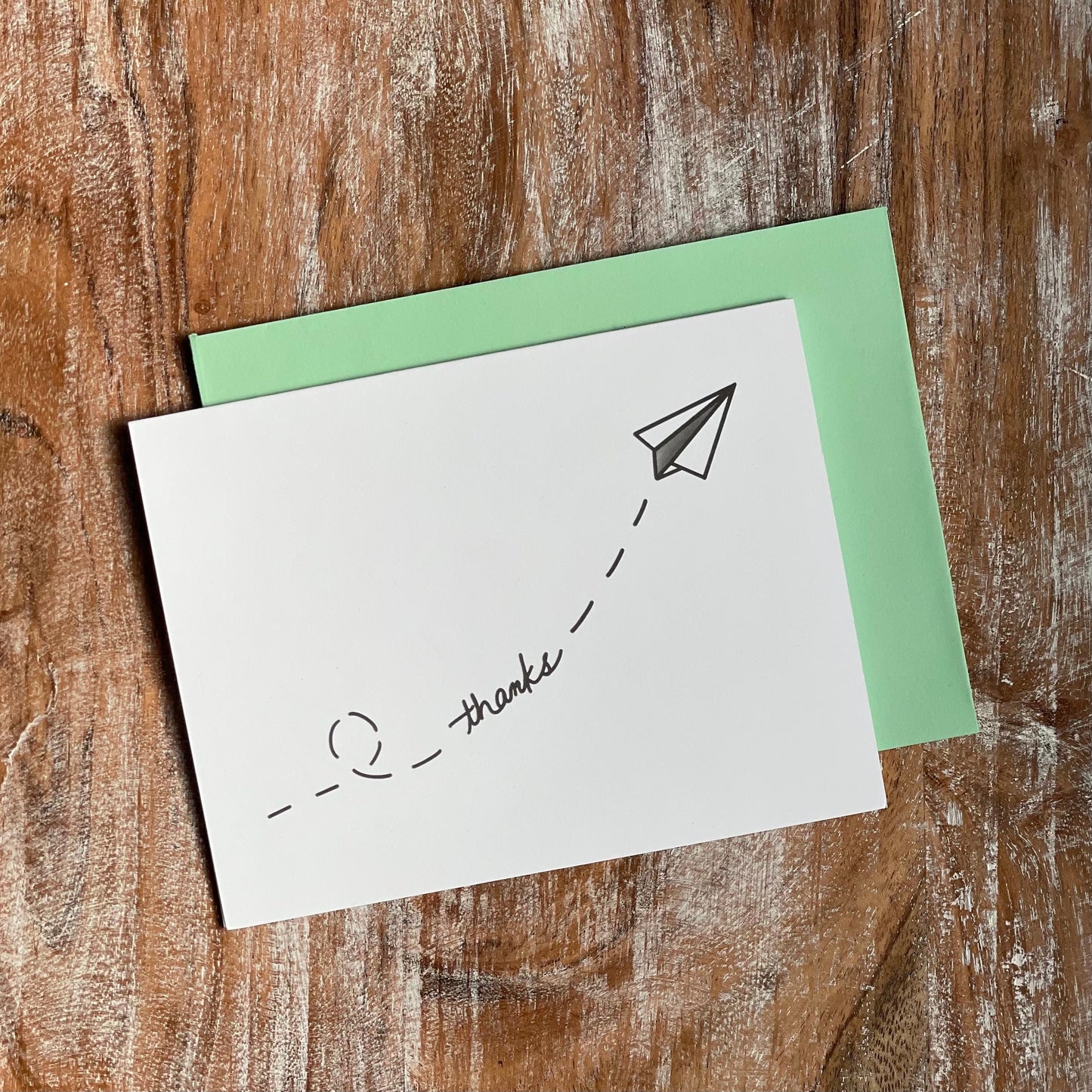 Flying Paper Airplane Thank You Cards