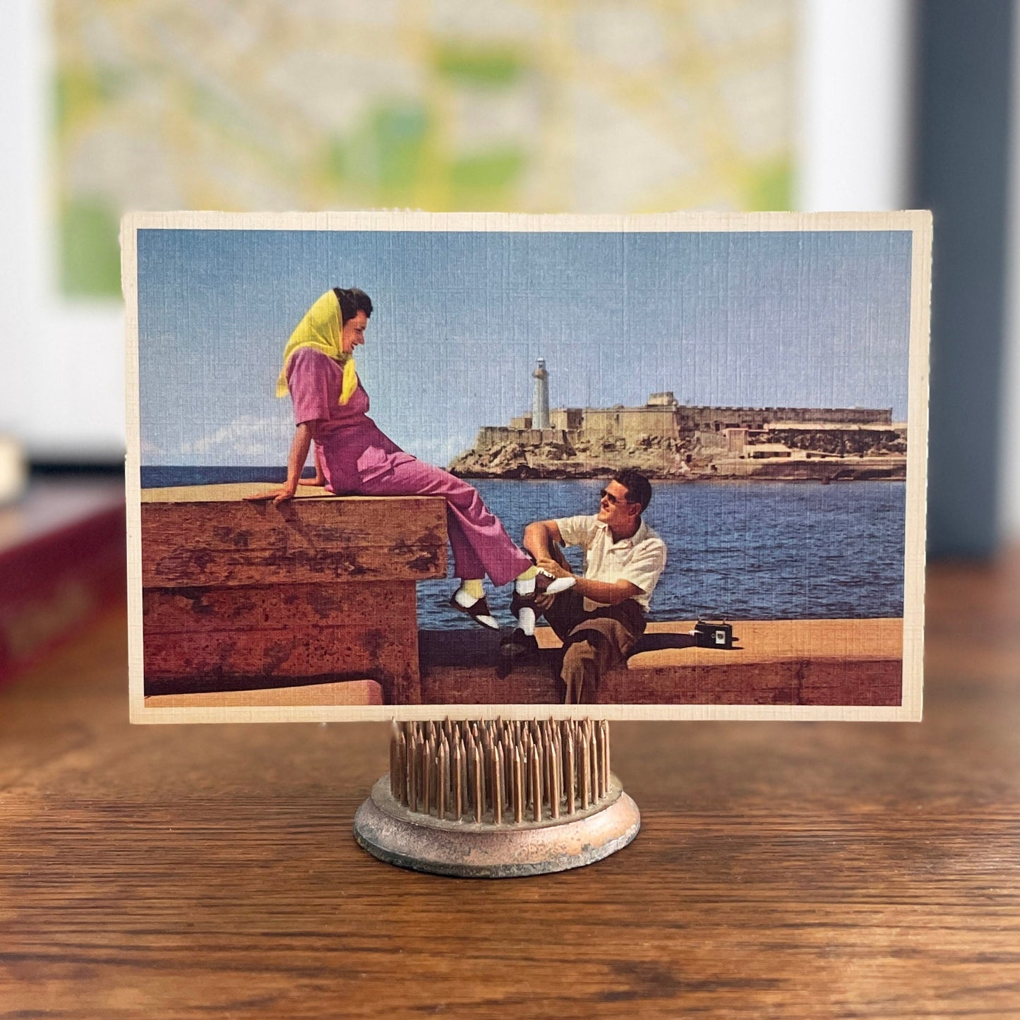 Vintage Pan American World Airways Morro Castle Havana Linen Postcard