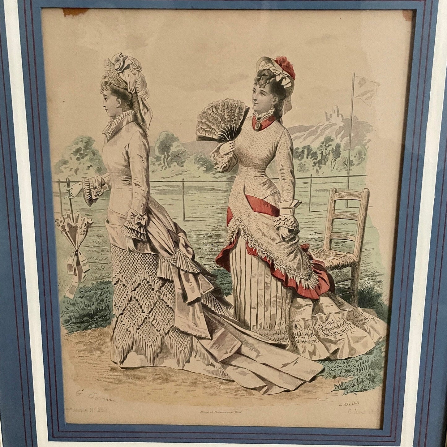 Antique Victorian Moine et Falconer Paris Framed Original Catalog Advertisement