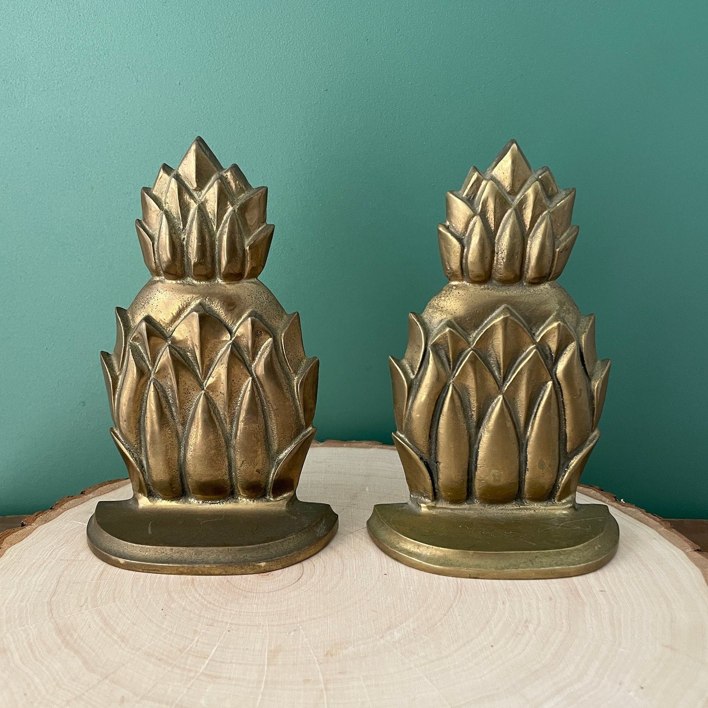 Vintage Brass Pineapple Bookends